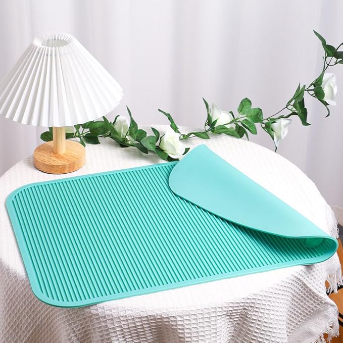 Pet Grooming Table Non-Slip Mat - Padded Mat for at-Home Grooming Dogs and Cats,Bathing Mat for Pets, Diameter：57cm/22.44inch (Turquoise Green, 57cm/22.44inch)