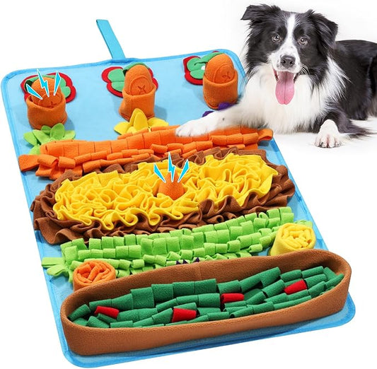 Snuffle Mat for Dogs, 32 x 20 inch for Medium & Large, Portable & Compact Dog Puzzle Toy for Stress Relief, Reduces Fast Eating, with Anti-Slip Botton