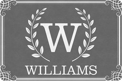 Custom Doormat with Family Name - Personalized Entryway Door Mat Front Door Mat for Outdoor Decor Entrance Mat Housewarming Gift with Anti-Slip Backing