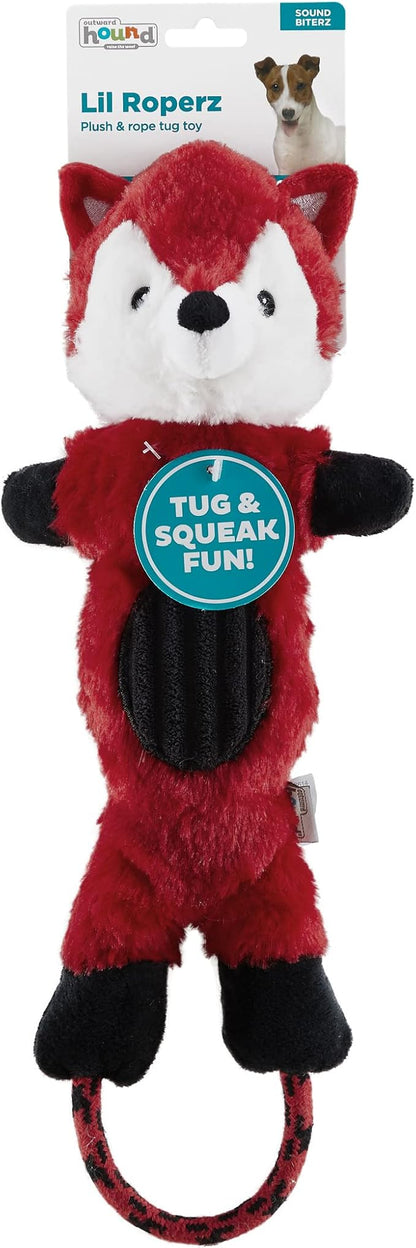 Charming Pet Lil Roperz Fox Durable Plush and Rope Tug Dog Toy