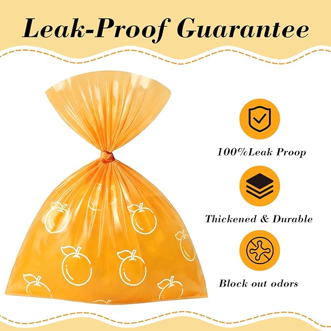 Citrus Scented Dog Poop Bags - 630 counts Orange Pet Waste Bags with Dispensers, Extra Large 13x9 Inch Leak-Proof Fragrance Bags for Dogs Walking and Cat Litter