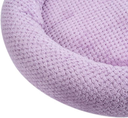 WONDER MIRACLE Fuzzy Deluxe Pet Beds, Super Plush Dog or Cat Beds Ideal for Dog Crates, Machine Wash & Dryer Friendly (24" x 24", Lavender)