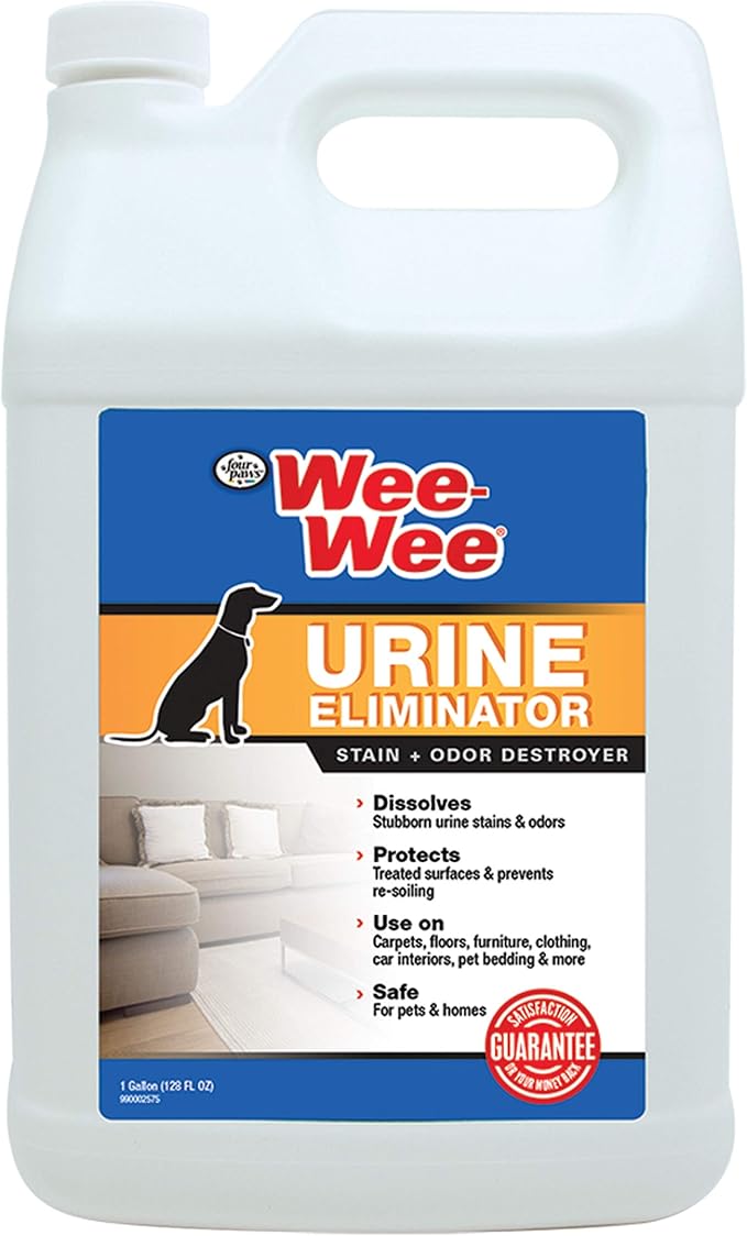 Four Paws Wee-Wee Pet Stain and Odor Eliminator for Urine Stains 128 Ounces