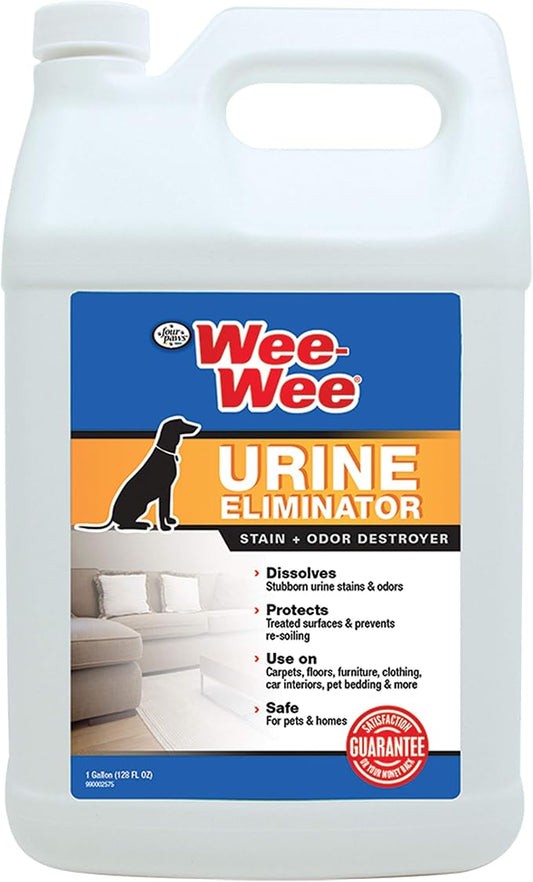 Four Paws Wee-Wee Pet Stain and Odor Eliminator for Urine Stains 128 Ounces