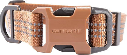 Carhartt Nylon Webbing Dog Collar, Fully Adjustable W/Durable Side Release Buckle, Carhartt Brown, Medium