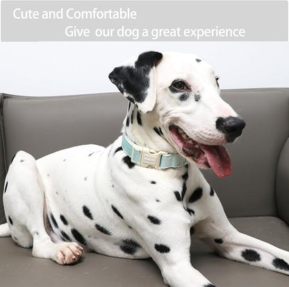 ARING PET Dog Collar-Cotton Puppy Collar for Small Dogs, Lightweight Comfortable Green Pet Collars with Quick Release Buckle for Small Medium Large Dog