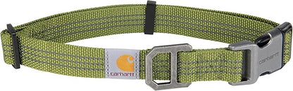 Carhartt Nylon Webbing Dog Collar, Fully Adjustable W/Durable Side Release Buckle, Light Moss, Large