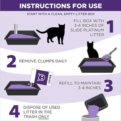 ARM & Hammer Clump & Seal Slide Platinum Multi-Cat Clumping Cat Litter, Easy Clean Technology with No Scrubbing, 14-Day Odor Control, 27.5 lbs