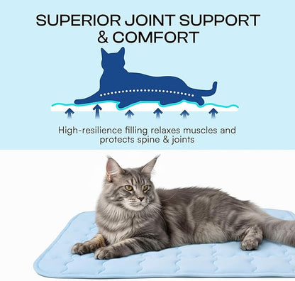 Luciphia Premium Dog Cooling Mat Non-Slip Q-MAX>0.5 Self-Cooling Pad for Small Pet Cat Indoor Portable Kennel Puppy Bed for Summer Crate Pad for Dog Washable Light Blue 20x30 inches