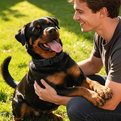 Reflective Dog Collar with Quick Release Buckle - Metal Ring - Adjustable Soft Neoprene Padded Basic Dog Collar for Small Medium Large Dogs (Black, Small :Width 1",Neck 11.8-15.7")
