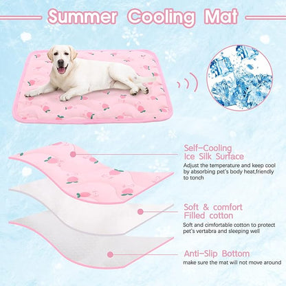Dog Cooling Mat, Summer Cooling Mat for Dogs, Self Cooling Pad for Small Medium Large Dogs Cats, Non-Toxic Breathable Sleep Bed Summer Pet Bed Puppy Ice Blanket for Kennel Sofa Bed Floor
