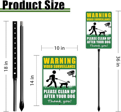 14 X 10 Inches Please Clean Up After Your Dog Metal Sign with 36 inch Heavy Duty Aluminum Stake, No Dog Poop Signs, Pick Up After Your Dog Sign, Pick Up After Your Dog Sign for Yard Lawn