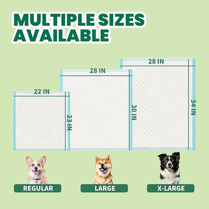 IMMCUTE 100 Count Premium Puppy Pads, 22"x23" Dog Pee Pads – Ultra-Soft Heat-Sealed, 6-Layer Leak-Proof & Super Absorbent Potty Training Pads for Dogs, Cats, Pets | Crate Training & Indoor Use, Blue