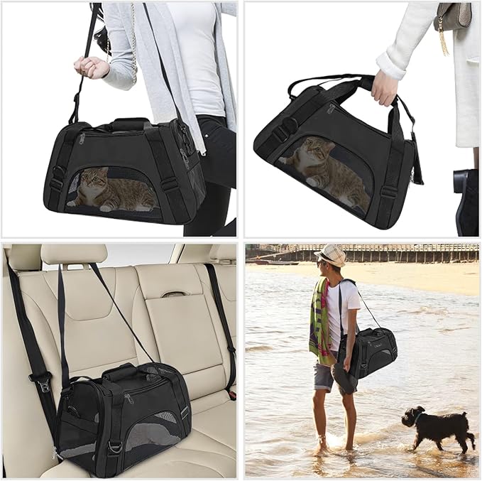 YLONG Cat Carrier Airline Approved Pet Carrier,Soft-Sided Pet Travel Carrier for Cats Dogs Puppy Comfort Portable Foldable Pet Bag,Airline Approved