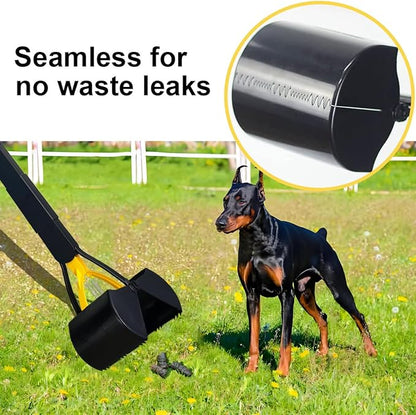 ienjoyed Dog Pooper Scooper for Large Medium & Small Dogs Heavy Duty,Long Handled Dog Poop Scooper for Grass,Durable Dog Poop Pick Up Tool (Yellow)