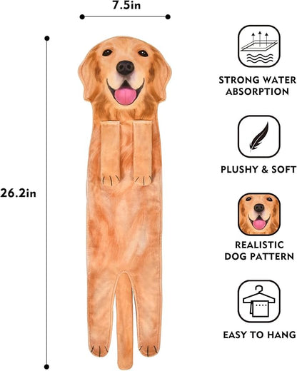 AGRIMONY Golden Retriever Dog Funny Hand Towels for Kitchen Bathroom - Dog Mom Gifts for Women Men- Easter Mothers Fathers Valentines Housewarming Unique Christmas Birthday Gifts for Animal Lovers