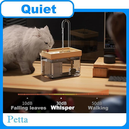 USB Cat Water Fountain,Dog Water Dispenser for Camping,Automatic Pet Fountain with Acrylic Curved Outlet Tube,Bowl,1 Filter Cotton,Outdoors,Green PC101-5