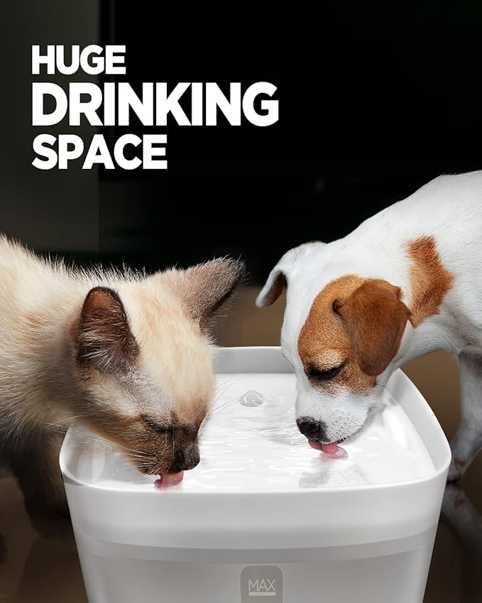 Ciays 106oz/3L Cat Water Fountain, Large Automatic Pet Fountain Dog Water Dispenser with Ultra Quiet Pump for Cats, Dogs, Multiple Pets, 3 Replacement Filters Included, White