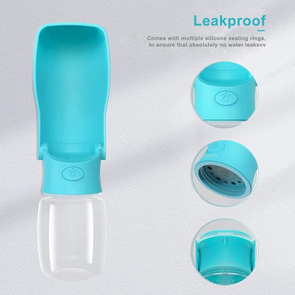 Portable Dog Water Bottle for Walking 19 OZ or 12 OZ Portable Pet Water Bottles for Puppy Small Medium Large Dogs Water Dispenser Pet Water Bowl Dog Accessories (19OZ Blue) (12OZ Indigo)