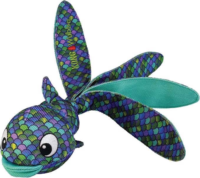 KONG Wubba Finz - Dog Toy for Tug of War & Fetch - Dog Supplies for Puppy & Dog Playtime - Outdoor & Indoor Dog Toy (Blue, Small)