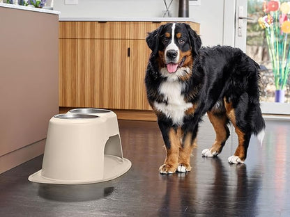 WeatherTech Double High Pet Feeding System - Elevated Dog/Cat Bowls - 14 inch High Tan (DHC9614TNTN)