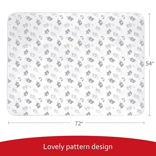 Large Splat Mat for Under High Chair/Arts/Crafts/Playtime, Moonsea High Chair Mat for Floor Non Slip Waterproof Washable Portable Picnic Splash Mat for Baby, 54X72 Inch - Elephant