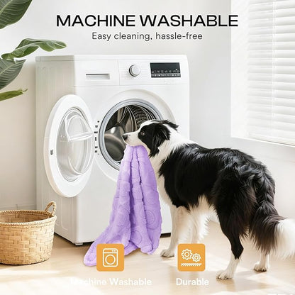 Luciphia Small Dog Blanket Washable Pet Bed Cover Soft Fluffy Puppy Blanket with Premium Fleece 300GSM Cozy Calming Cat Blankets for Indoor Cats Light Purple 41x31 inch