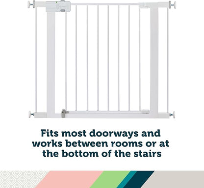 Safety 1st Easy Install Walk Thru Baby Gate for Doorway With Door, Dog Gates, Fits 29"-38", Easy Install 28" Tall, White