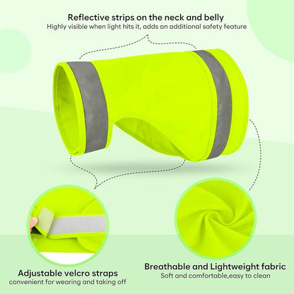 2 Pieces High Visibility Reflective Dog Hunting Vest Pet Safety Vest, Make Dog More Visible and Safe in Hunting Season Outdoor Activities Walking (Fluorescent Green&Blaze Orange,S)