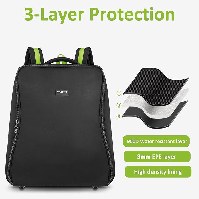 YOREPEK Padded Stroller Bag for Airplane Travel Fits for UPPAbaby MINU,MINU V2,MINU V3, Gate Check Stroller Bag with Large Inner Mesh Pocket, Sturdy Stroller Storage Backpack for Accessories