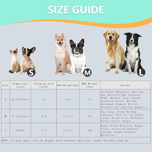 31 Inch Calming Dog Bed for Medium Dogs, Round Anti-Anxiety Warm Bed, Soft Cozy Anti-Slip Donut Washable Pet Bed, Fits up to 50 lbs Pets
