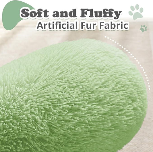 JOLLYVOGUE Dog & Cat Bed, Calming Anti-Anxiety Pet Bed for Small Dogs, Fluffy Donut Cushion for Small and Medium Pets (23")
