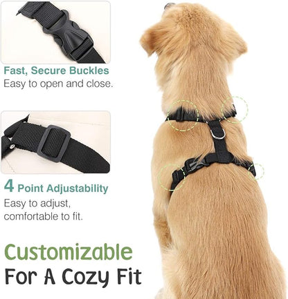 Dog Seat Belt, Safety Vest Dog Car Harness with Adjustable Buckle Dogs Seat-Belt for Vehicle Nylon Pet Safety Seats Belts Heavy Duty(L, Purple)