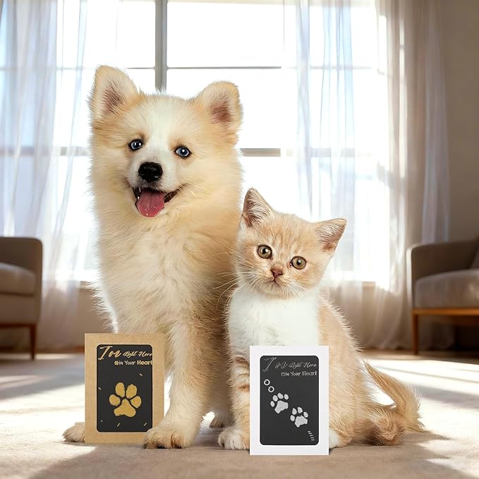 Inkless Paw Print Kit,Dog Paw Print Kit,Dog Nose Print Kit,Clean Touch Ink Pads and Imprint Cards,Pet Paw Print Impression Kit for Dogs Cats Footprint Keepsake