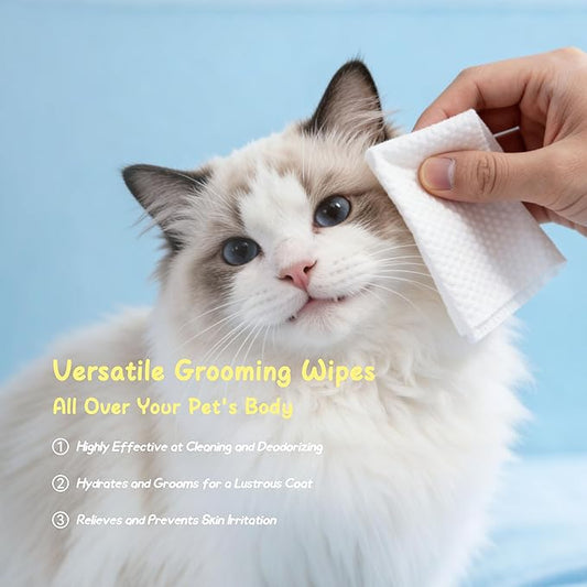 Pet Wipes for Dogs and Cats, Deodorizing Dog Cleaning Wipes with Coconut Extract, Extra Thick Hypoallergenic Dog Wipes for Paws and Butt Ears Eyes Coats, 100 Count