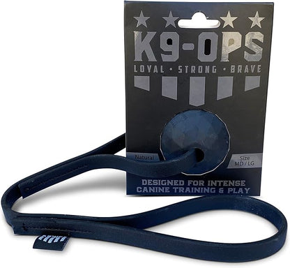 GuHuiKuK9 Ops Dog Ball Tug with Handle Biotug Fetch Toy - Rubber Reward Toys - Large Dogs Durable Indestructible Aggressive Chewers Pitbull Dobermann Rottweiler Shepherd (MD/LG, Coal Black)