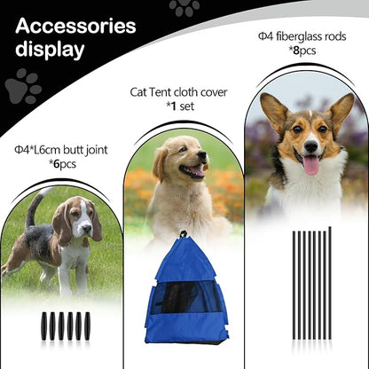 Cat Tent Outdoor/Indoor, Cat and Dog Waterproof Tent House, Outdoor Dog Bed Washable, Indoor/Outdoor Cave Nest Bed Small Dog Tent for Cat, Bunny and Small Animal (Blue, L)