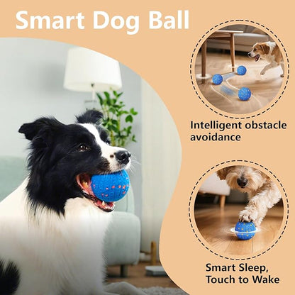 Interactive Dog Toys: Smart Dog Ball – Auto-Bounce, Vibrating & Jumping Action! Durable Duraspin Design for Aggressive Chewers. Rechargeable & Long-Lasting, Keeps Dogs Busy and Entertained Red.