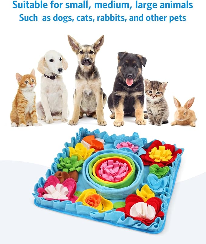 AMIR Snuffle Mat for Dogs, Dog Snuffle Mat, Interactive Feeding Puzzle Toy, Promotes Natural Foraging and Slow Eating Dog Sniff Mat, Aids Stress Relief and Training (20 inch)