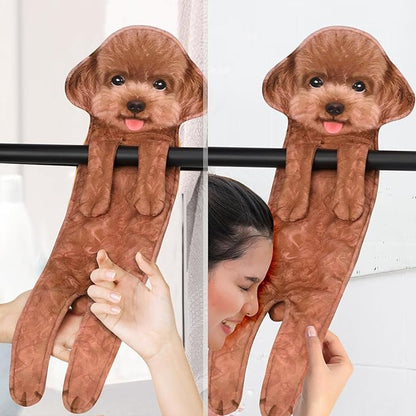 AGRIMONY Poodle Dog Funny Hand Towels for Kitchen Bathroom - Dog Mom Day Gifts for Women Men Teens Kids-Easter Mothers Fathers Days Valentines Housewarming Birthday Gifts for Animals Lovers