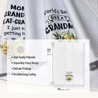 Great Grandma Kitchen Towels-Funny Joked Hand Dish Kitchen DéCor, Absorbent Tea Towel,Gifts for Great Grandmother On Birthday,Christmas,Mother's Day,Thanksgiving 16" x 24