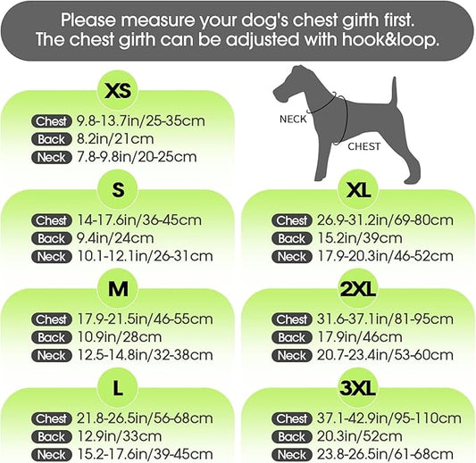 FUAMEY Dog Reflective Vest for Large Dogs,Dog Hunting Vest High-Visibility Dogs Safety Vest for Night Walking Water-Resistant Service Pet Gear Adjustable Outdoor Activities Neon Green XXXL