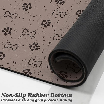 Dog Food Mats,Cat Absorbent Water Bowl Feeding Mats Pet Placemats for Food and Water Spot 17 * 30 inch