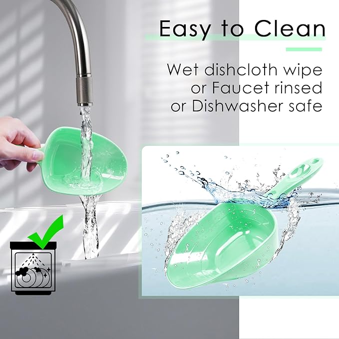 Melamine Pet Food Measuring Scoop, 1 Cup 1/2 Cup 1/4 Cup with Clear Measurement Lines for Dog, Cat, Bird, and Rabbit, Durable, Ergonomic Handle, Dishwasher safe-Green