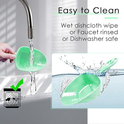Melamine Pet Food Measuring Scoop, 1 Cup 1/2 Cup 1/4 Cup with Clear Measurement Lines for Dog, Cat, Bird, and Rabbit, Durable, Ergonomic Handle, Dishwasher safe-Green