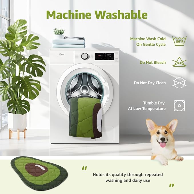 LOOBANI Dog Cooling Mat 60"x40"- Cute Avocado Design Cooling Mat for Dogs (Cool & Warm Side), Waterproof Self-Cooling Mat for Crate, Floor, Car for Medium Dogs, Cats, Pet, Green 60"x40"