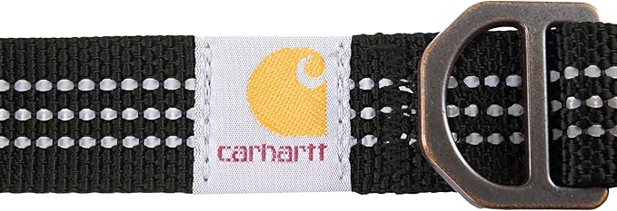Carhartt Nylon Webbing Dog Collar, Fully Adjustable W/Durable Side Release Buckle, Black, Medium