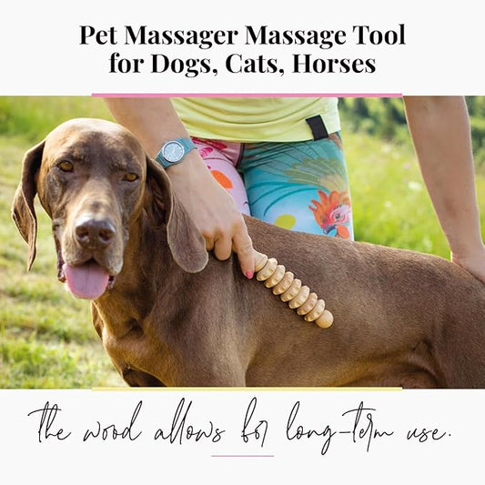 tuuli Wooden Pet Massager Massager for Dogs, Cats, Horses, Massage Brush, Short or Long Hair