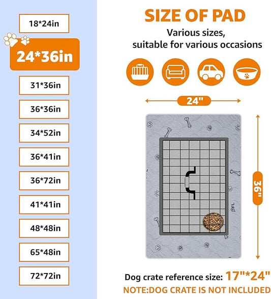Washable Pee Pads for Dogs, 4 Pack Puppy Pads Washable with Non Slip Bottom,Absorbent Reusable Whelping Pads Dog Mats for Floor Protector, Couch Cover, Crate, Puppy Training 24x36