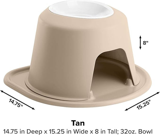 WeatherTech Single High Pet Feeding System w/Plastic Dog/Cat Bowls - 8" High Stand Tan (PSH3208TNTN)